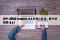 德甲进球最多的球员排名榜图片高清，德甲进球数排名？