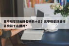 意甲明星球员排名榜前十名？意甲明星球员排名榜前十名图片？