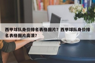 西甲球队身价排名表格图片？西甲球队身价排名表格图片高清？
