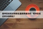 西甲历史积分榜排名最新数据分析，西甲历史总积分榜排名？