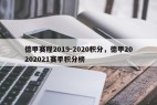 德甲赛程2019-2020积分，德甲20202021赛季积分榜