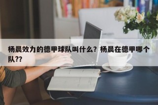 杨晨效力的德甲球队叫什么？杨晨在德甲哪个队?？