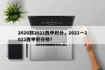 2020到2021西甲积分，2021一2022西甲积分榜？