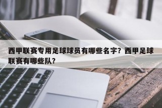 西甲联赛专用足球球员有哪些名字？西甲足球联赛有哪些队？