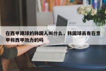 在西甲踢球的韩国人叫什么，韩国球员有在意甲和西甲效力的吗