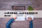 nba历史数据库，nba历史各项数据记录排行榜？